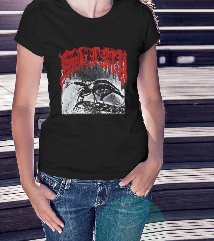 Death Metal Shrimp Lover Retro Horror Style T-Shirt