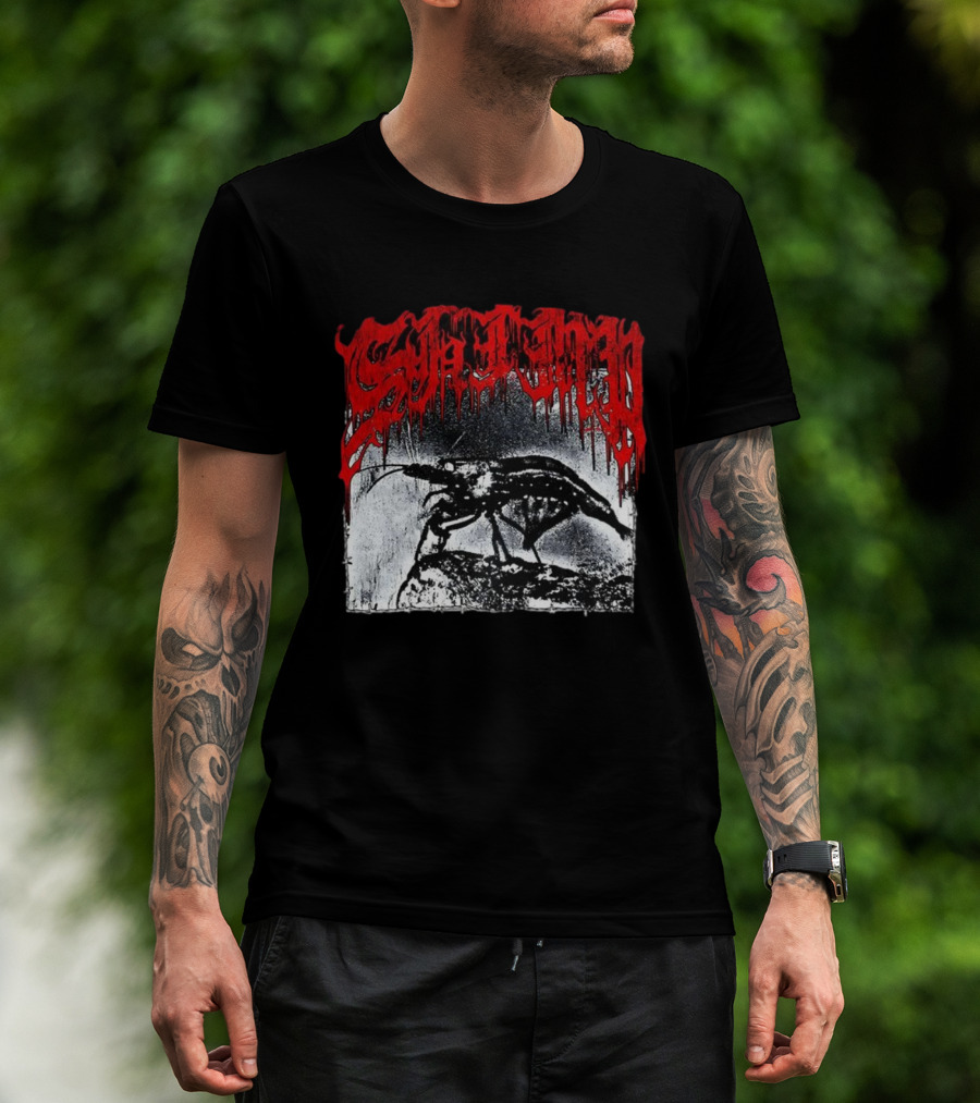 Death Metal Shrimp Lover Retro Horror Style T-Shirt
