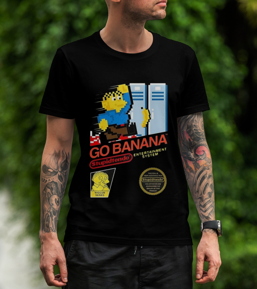 Go Banana Stupidtendo Entertainment System 8-Bit Wiggum Series T-Shirt