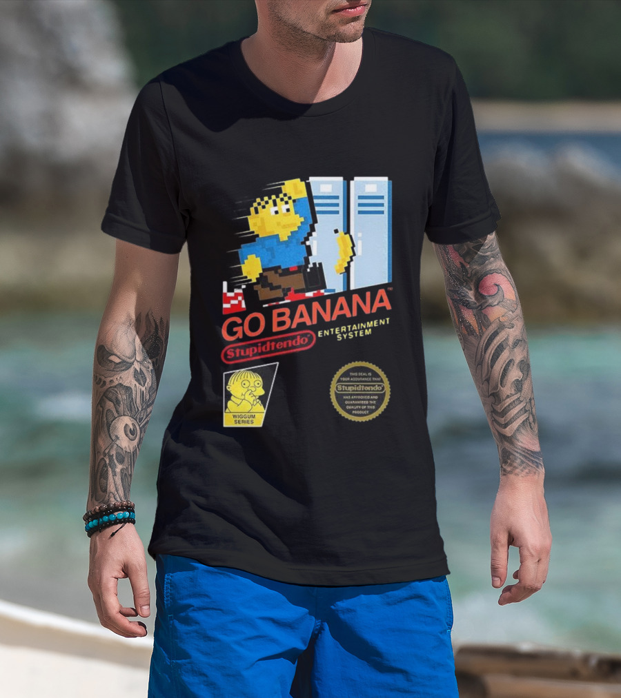 Go Banana Stupidtendo Entertainment System 8-Bit Wiggum Series T-Shirt