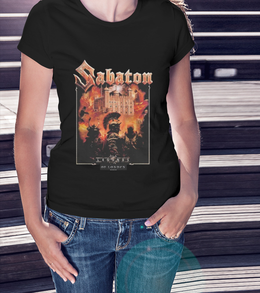 Sabaton Legendary Tour Europe 2025 Legends Of London Tower Warriors Flames T-Shirt