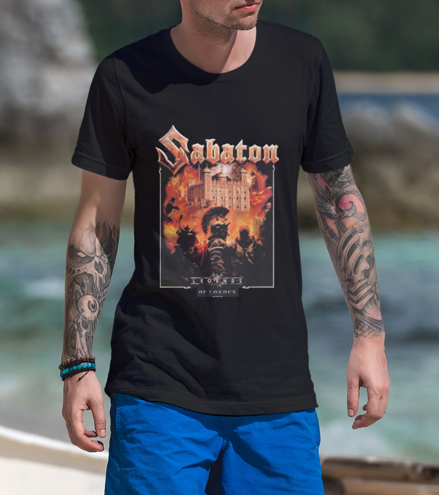 Sabaton Legendary Tour Europe 2025 Legends Of London Tower Warriors Flames T-Shirt