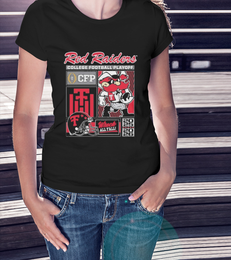 CFP Red Raiders Wreck All Y’all Texas Tech 2025 2026 Mascot T-Shirt