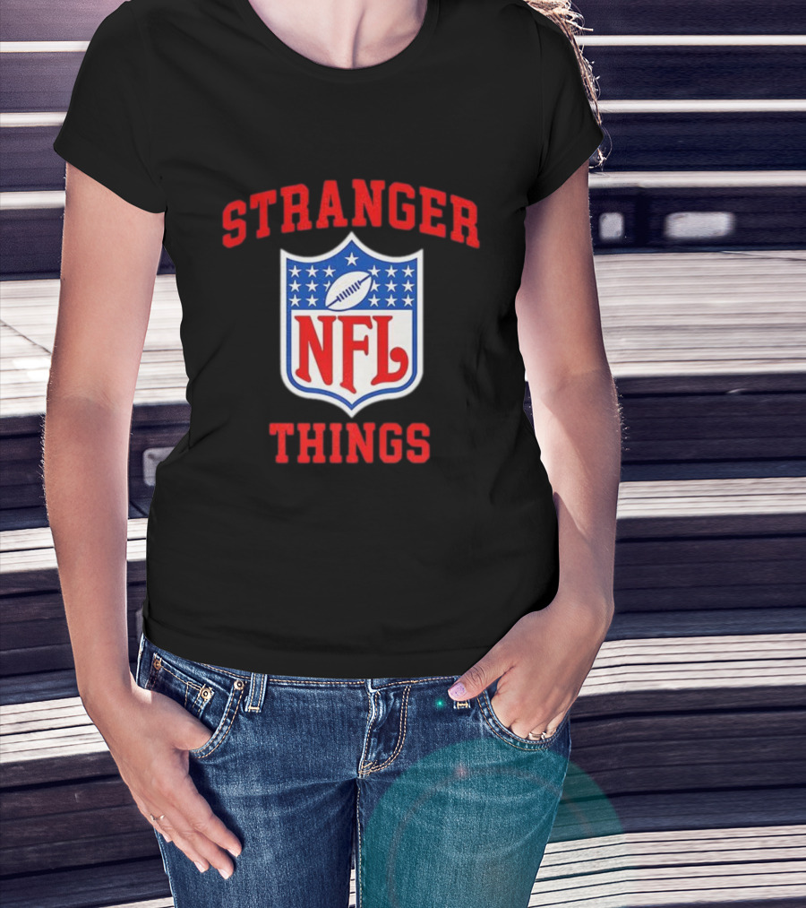 Stranger Things NFL Mashup Collaboration Sports Fans Nostalgia Apparel T-Shirt