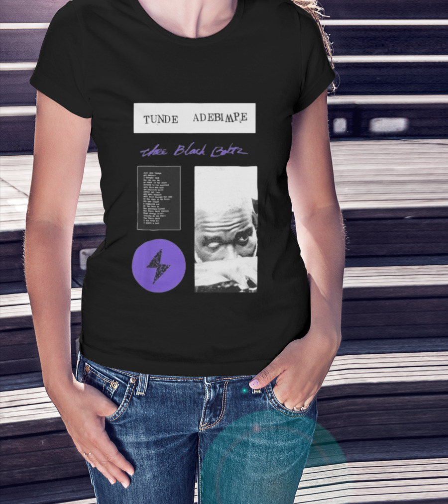 Tunde Adebimpe Thee Black Boltz Just Above Thunder Purple Lightning T-Shirt