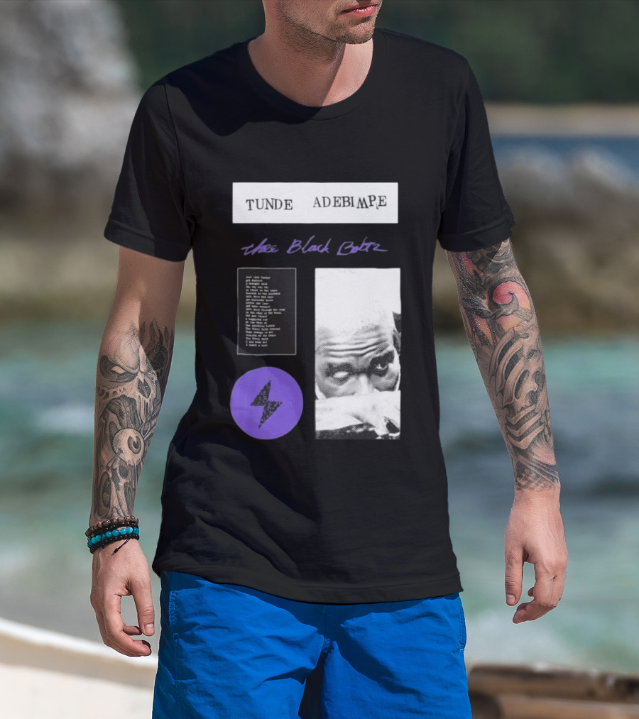 Tunde Adebimpe Thee Black Boltz Just Above Thunder Purple Lightning T-Shirt