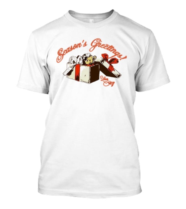 Seasons Greetings Ariana Grande Christmas Bear In Gift Box T-Shirt