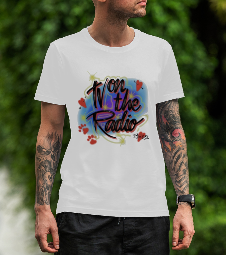 Tv On The Radio Airbrush Hearts Stars Sparkles T-Shirt