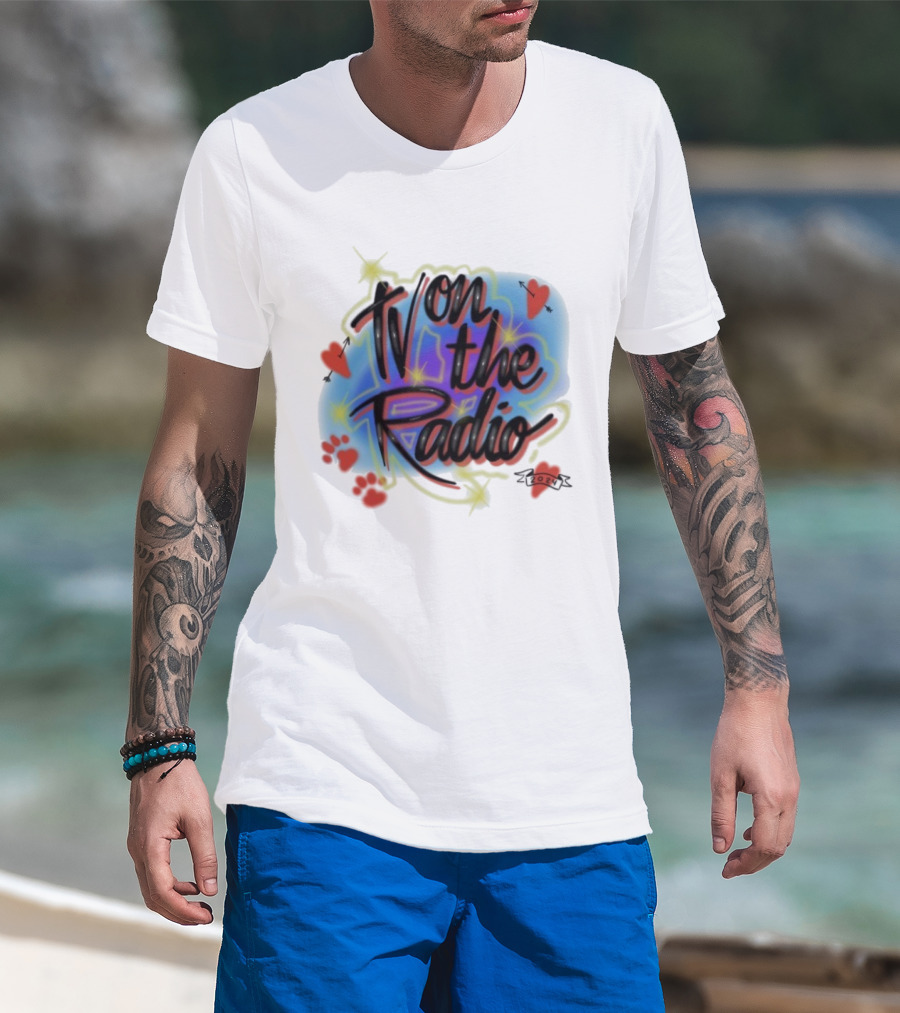 Tv On The Radio Airbrush Hearts Stars Sparkles T-Shirt