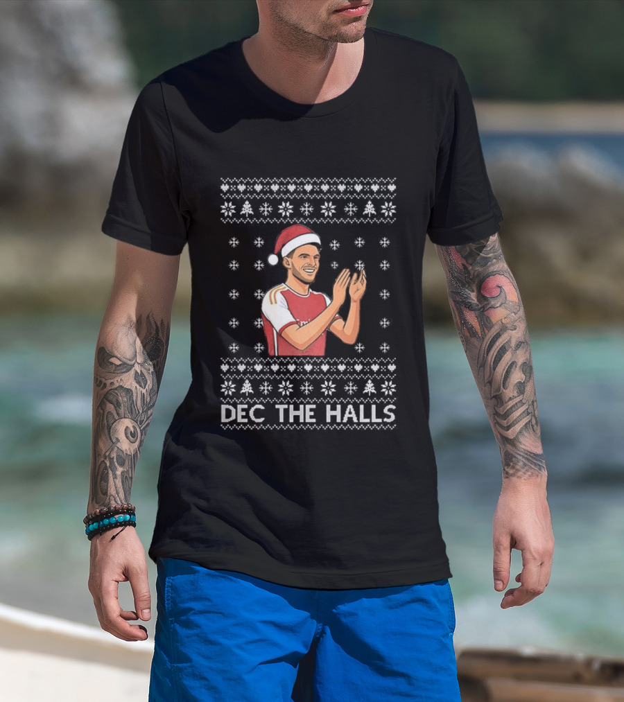 Declan Rice Arsenal Dec The Halls Ugly Christmas Football T-Shirt