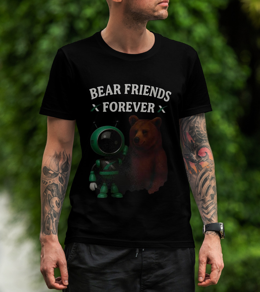 Bear Friends Forever Robot And Bear Duo Fun T-Shirt