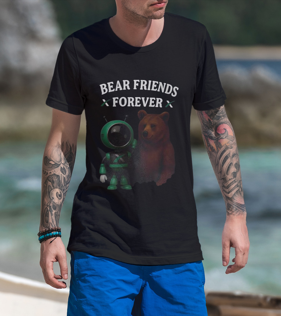 Bear Friends Forever Robot And Bear Duo Fun T-Shirt