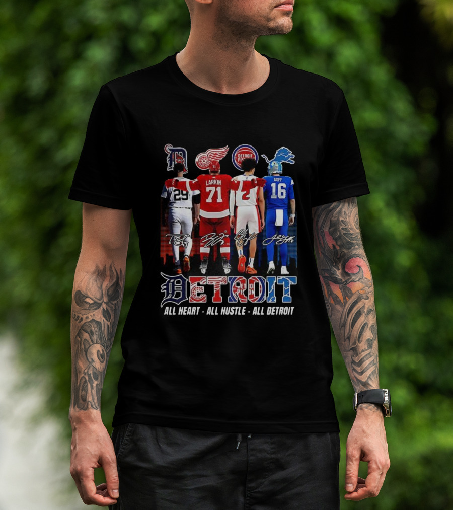 Detroit Teams Larkin Goff All Heart All Hustle T-Shirt