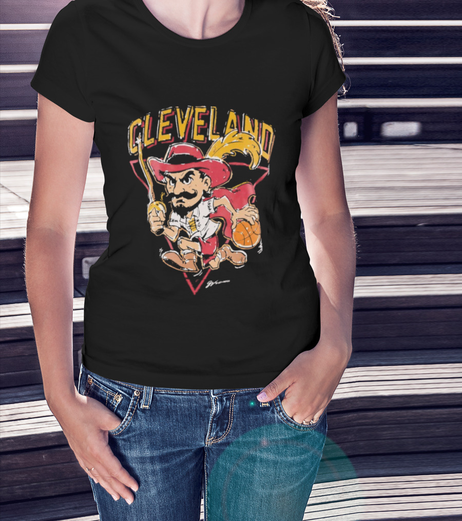 Cleveland Cavaliers Retro Mascot Classic Basketball T-Shirt
