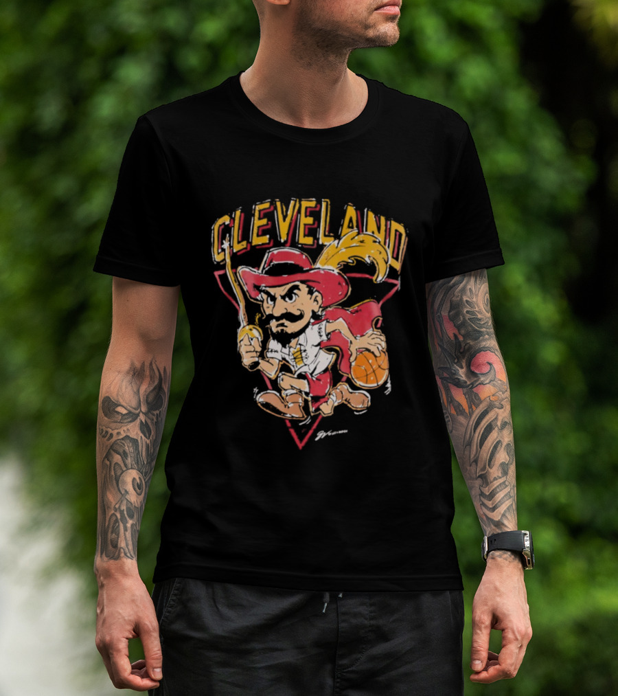 Cleveland Cavaliers Retro Mascot Classic Basketball T-Shirt