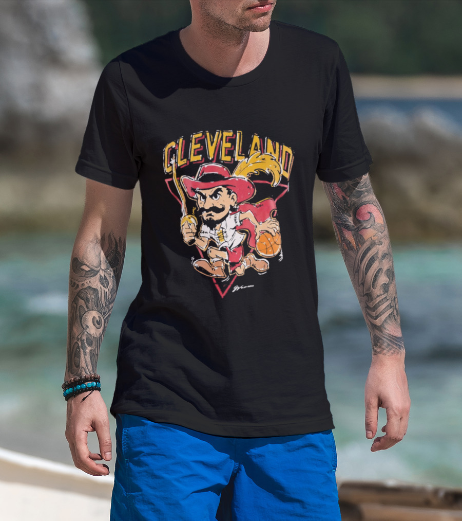Cleveland Cavaliers Retro Mascot Classic Basketball T-Shirt