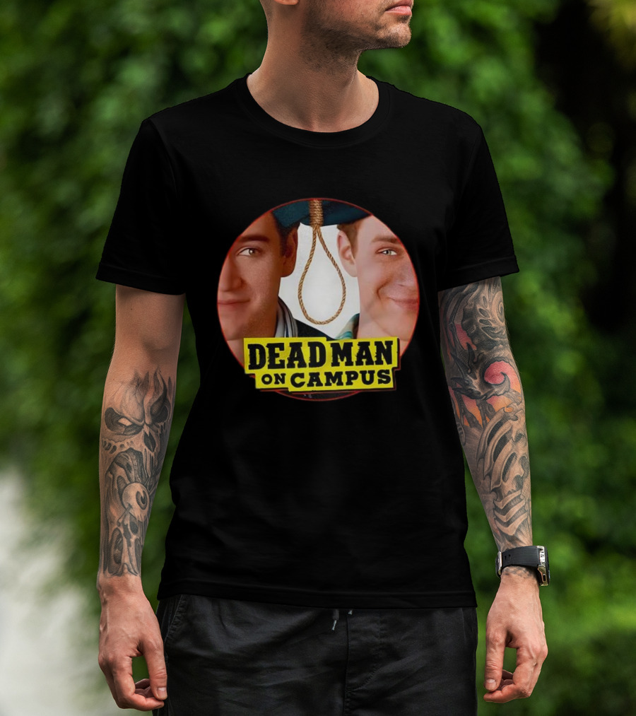 Dead Man On Campus 1998 Comedy Movie Vintage Noose Rope Collage T-Shirt