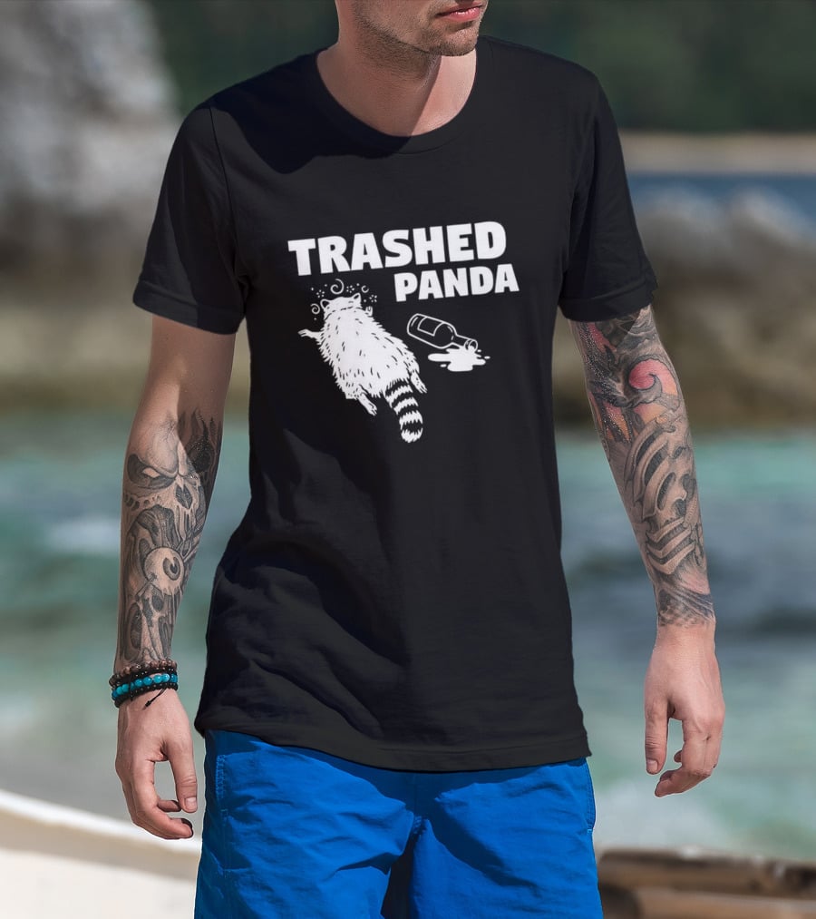 Trashed Panda Raccoon Drunk Hanover T-Shirt