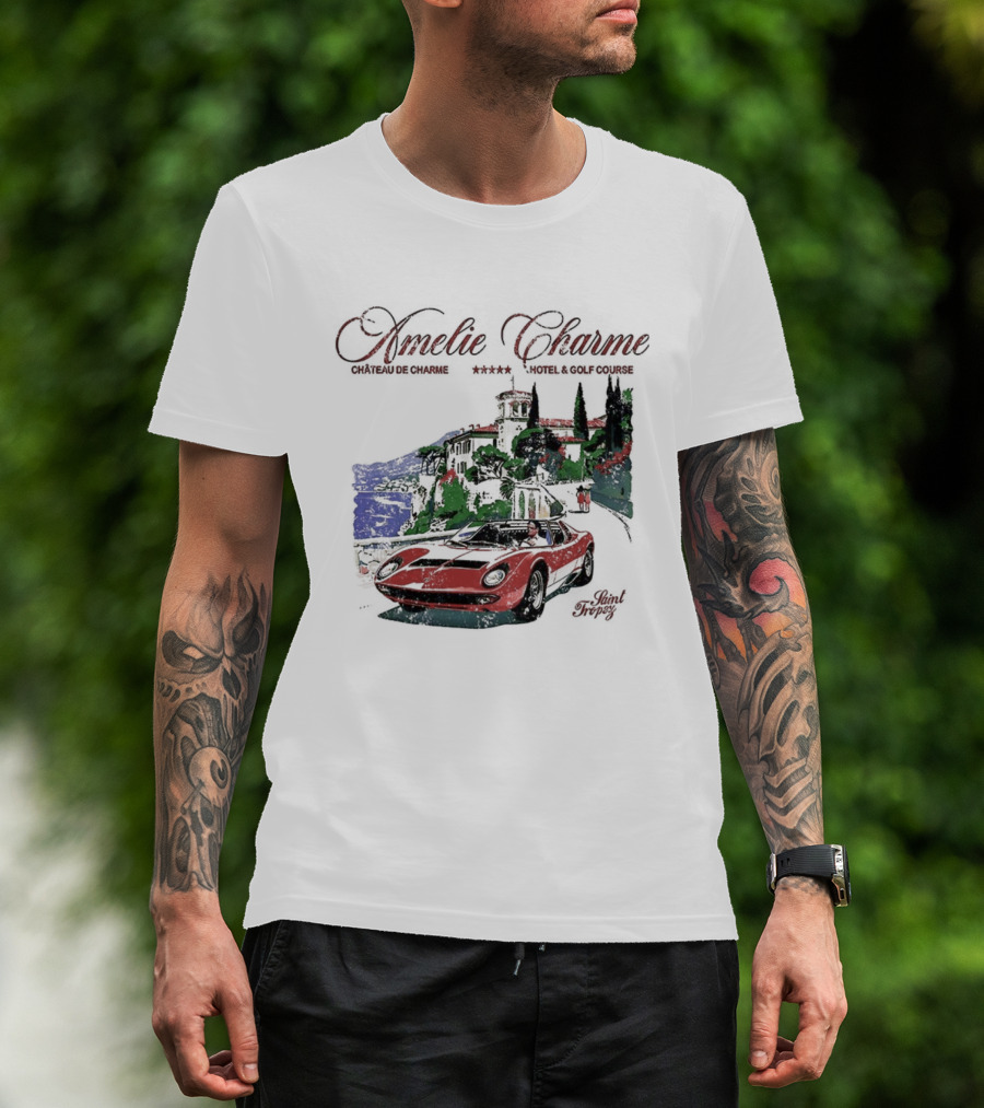 Amelie Charme Chateau Du Charme Saint Tropez Hotel And Golf Course Vintage Car Scenic T-Shirt