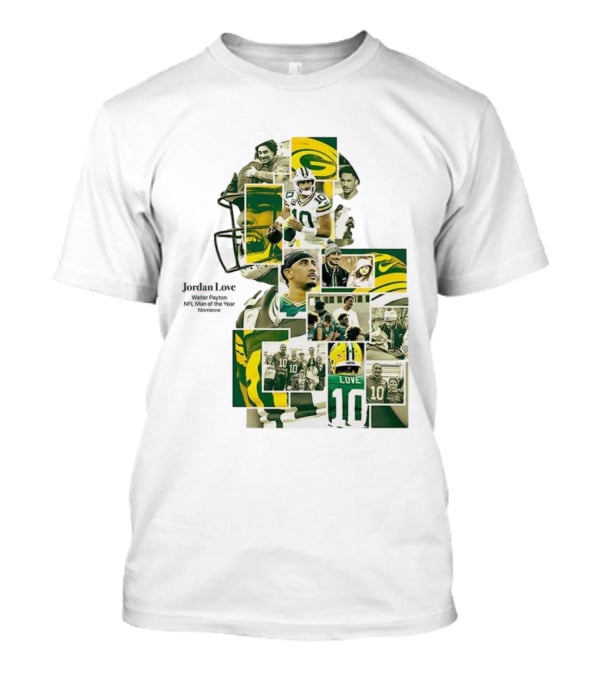 Jordan Love Green Bay Packers NFL Man Of The Year Nominee Collage T-Shirt
