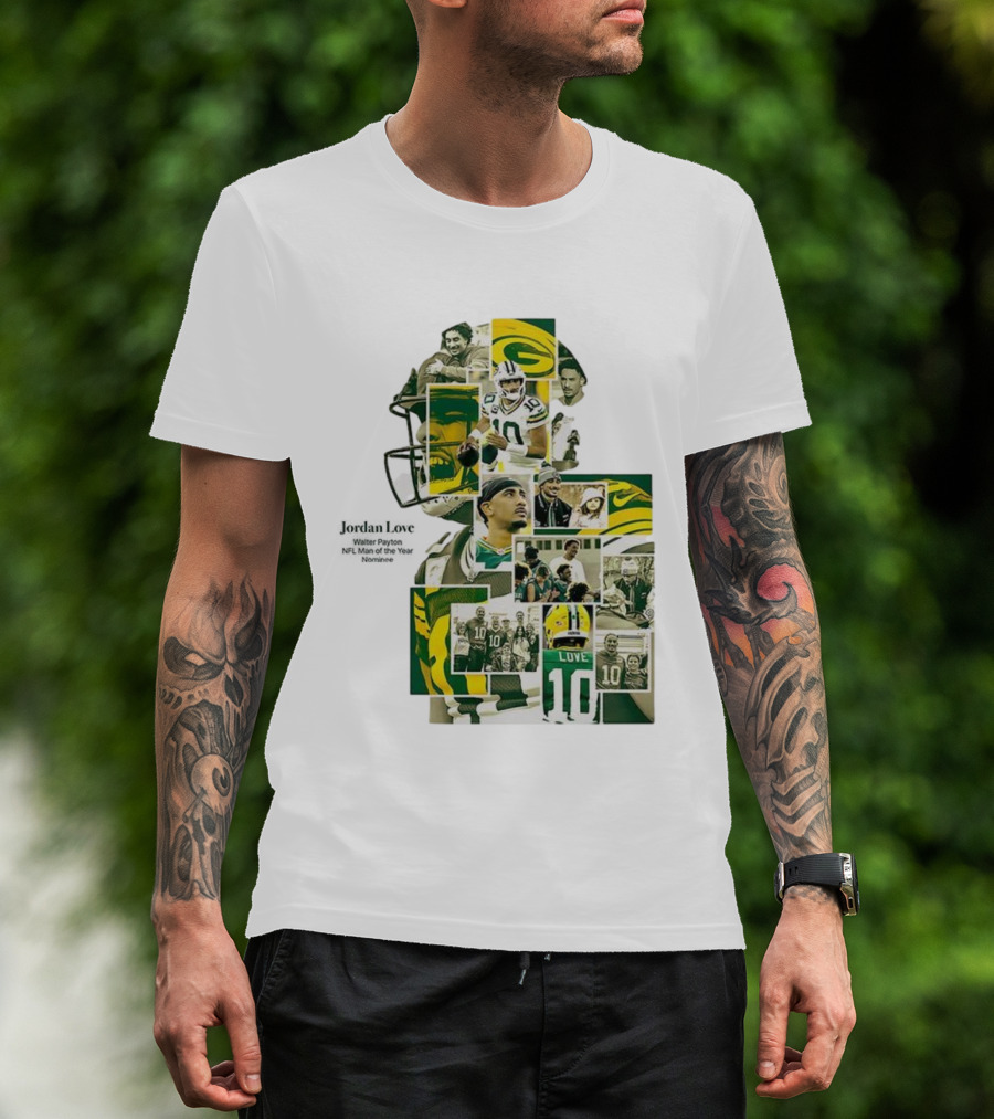 Jordan Love Green Bay Packers NFL Man Of The Year Nominee Collage T-Shirt