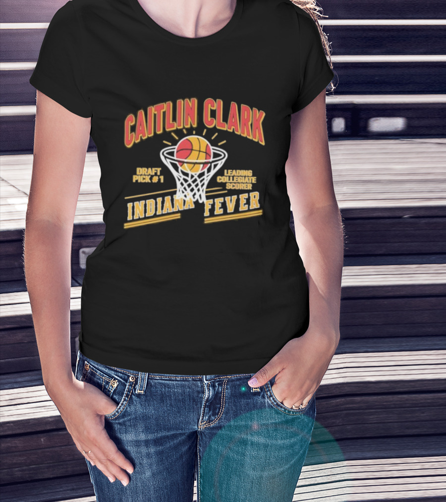 Caitlin Clark Draft Pick 1 Leading Collegiate Scorer Indiana Fever Basketball Fan Apparel T-Shirt