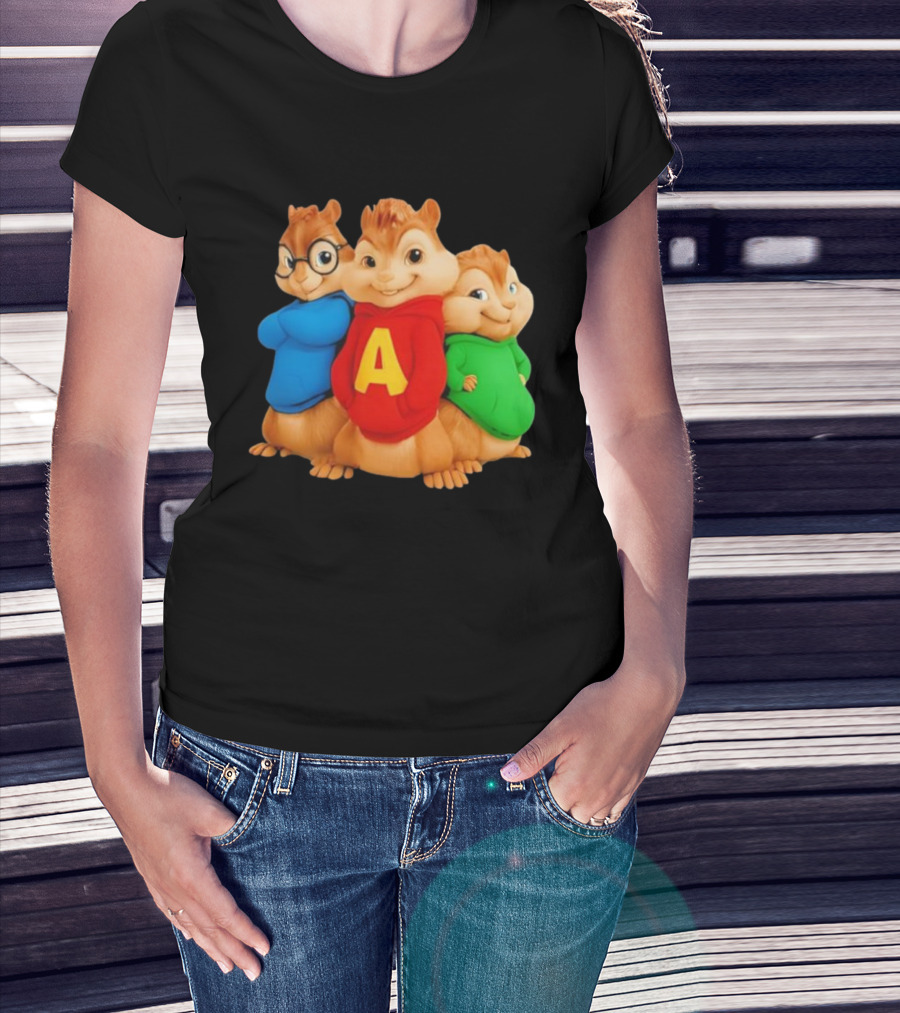 Alvin And The Chipmunks Trio Red Blue Green S T-Shirt