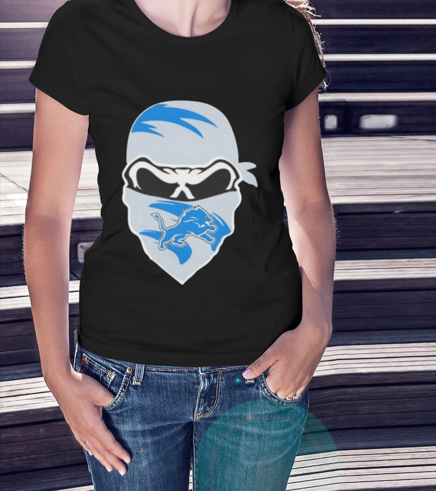 Bandana Man Detroit Lions Skull Stylish T-Shirt