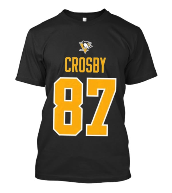Crosby 87 Black Pittsburgh Penguins Stylish T-Shirt