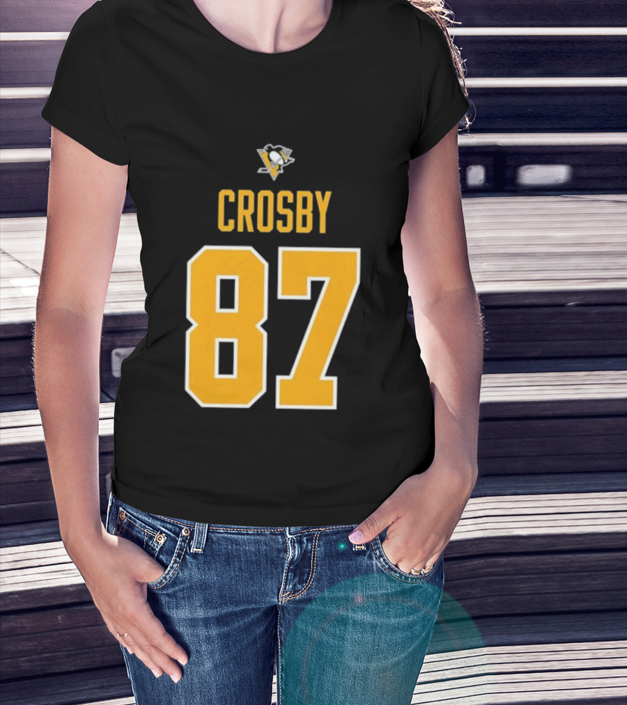 Crosby 87 Black Pittsburgh Penguins Stylish T-Shirt