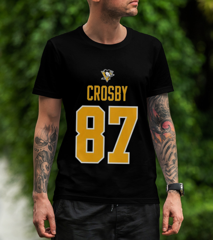 Crosby 87 Black Pittsburgh Penguins Stylish T-Shirt