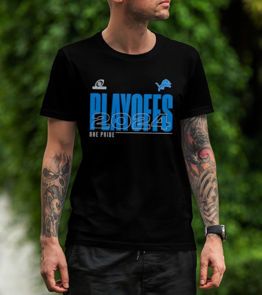 Detroit Lions 2024 Playoffs One Pride Fan Gear T-Shirt