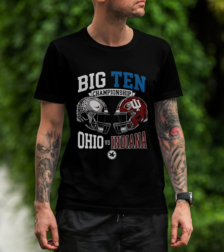 Big Ten Championship Ohio Indiana Football Helmets Showdown T-Shirt