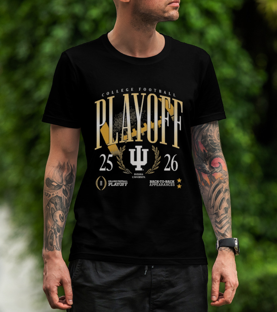 Indiana Hoosiers College Football Playoff Back To Back Appearances 2025-2026 T-Shirt