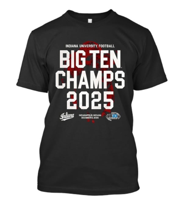 Indiana University Football Big Ten Champs 2025 Hoosiers Victory Celebration T-Shirt