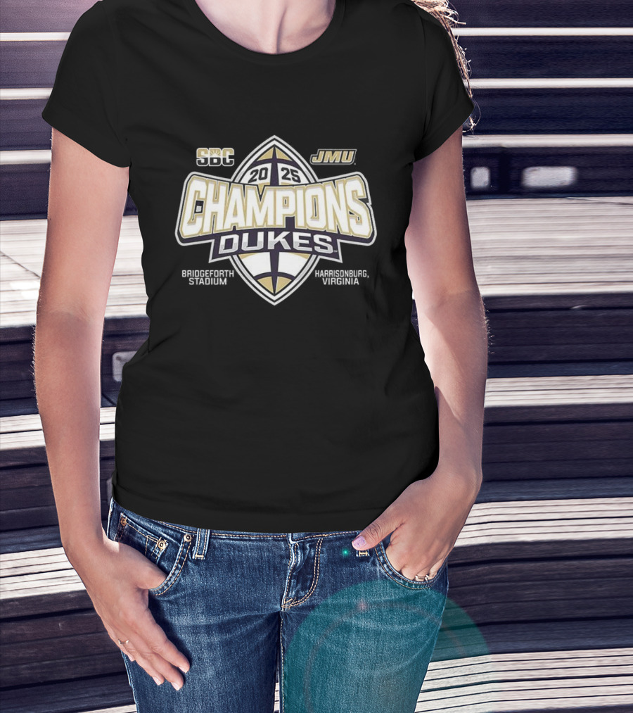 James Madison Dukes Champions CGC JMU Football Victory Stadium Harrisonburg Virginia T-Shirt