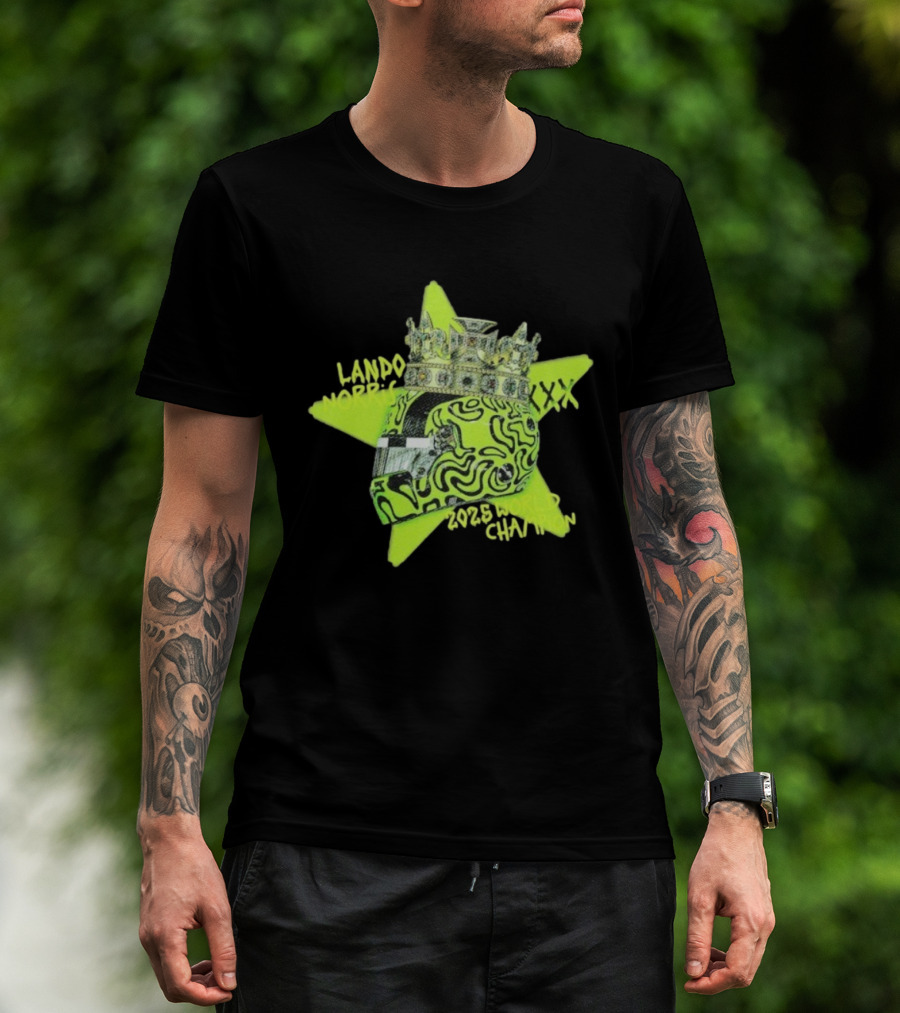 Lando Norris 2025 World Champions Helmet Crown Star Icon T-Shirt
