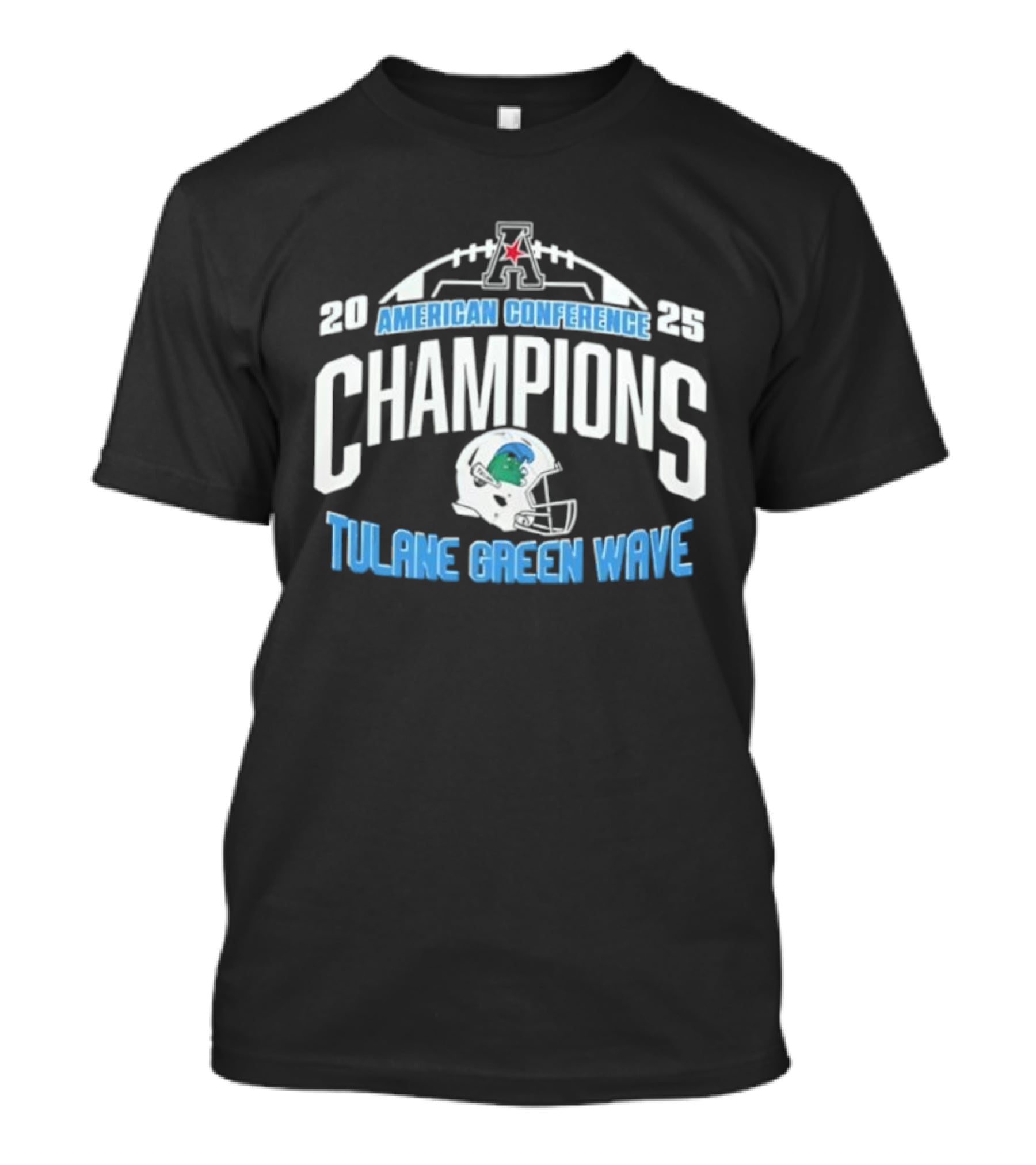 2023 American Conference Champions Tulane Green Wave Football T-Shirt