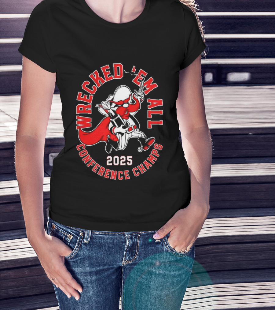 Wrecked ’em All 2025 Conference Champs Texas Tech Red Raiders T-Shirt