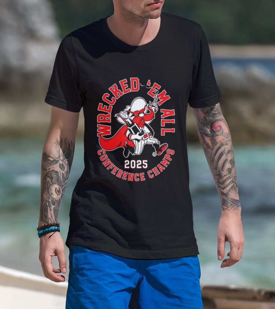 Wrecked ’em All 2025 Conference Champs Texas Tech Red Raiders T-Shirt