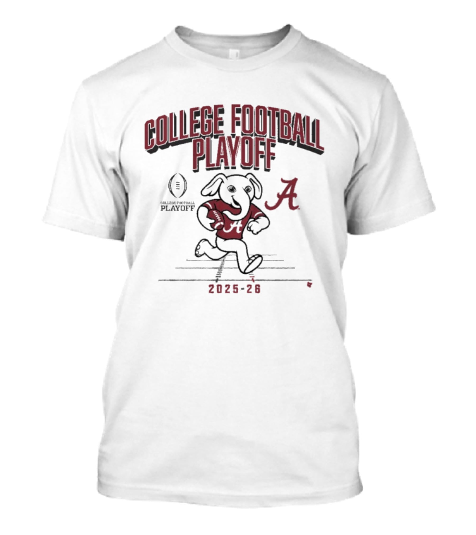 Alabama Crimson Tide 2025 2026 College Football Playoff Mascot Running With Ball T-Shirt