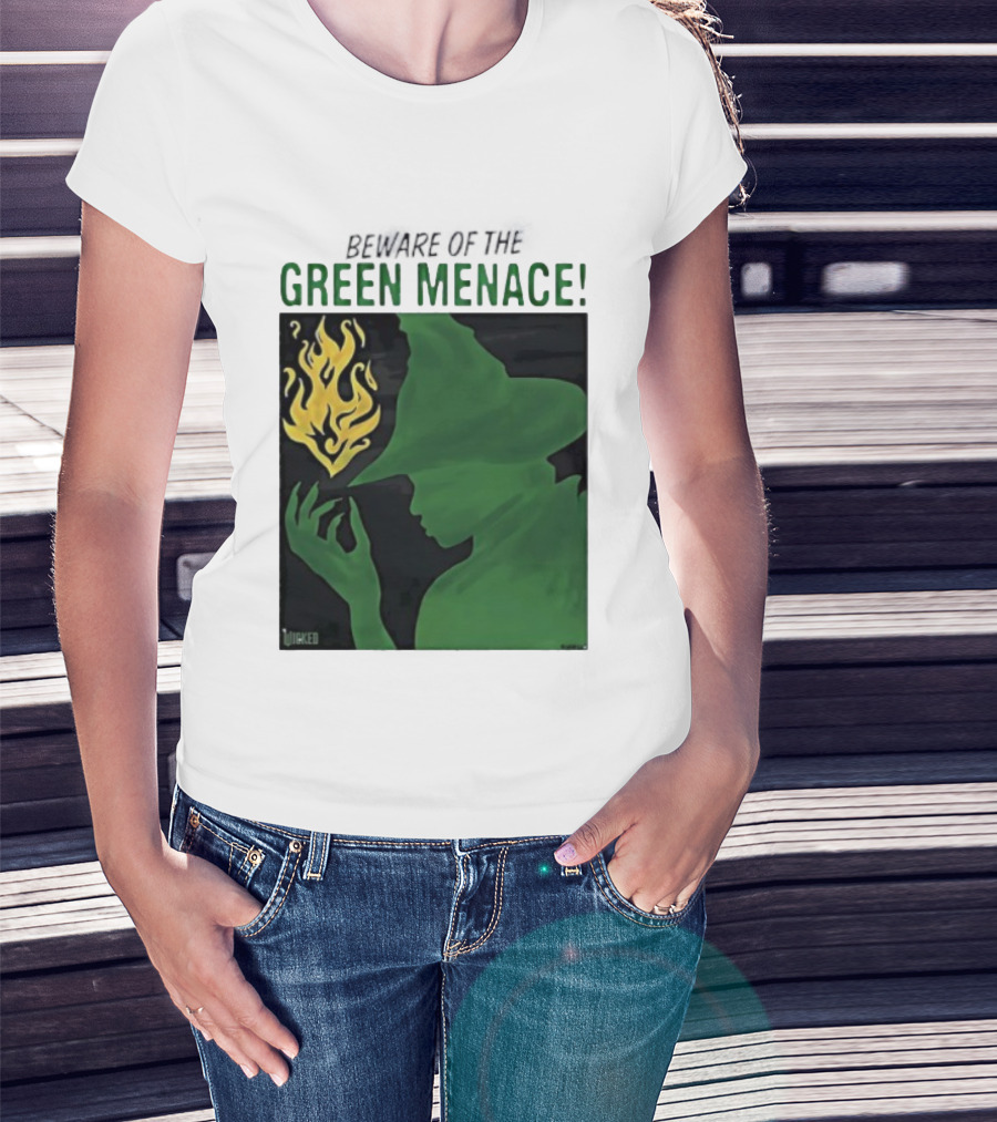 Wicked Green Menace Elphaba Wizard Of Oz Magic Flame T-Shirt