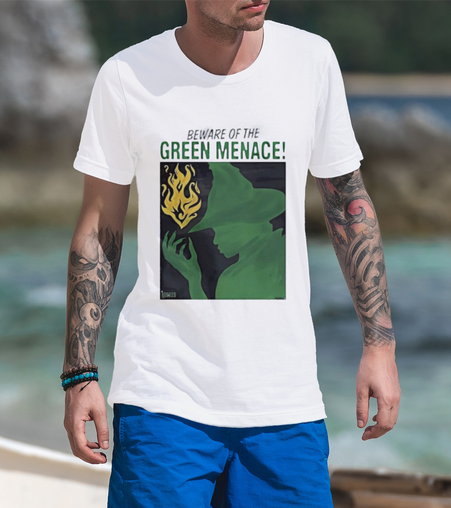 Wicked Green Menace Elphaba Wizard Of Oz Magic Flame T-Shirt