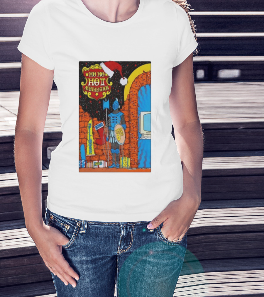 Ho Ho Ho Hot Mulligan Dec 6th 2025 The Fillmore Detroit Knight And Santa Hat T-Shirt
