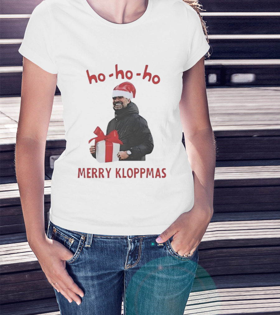 Ho Ho Ho Merry Kloppmas Christmas Funny Santa Hat T-Shirt