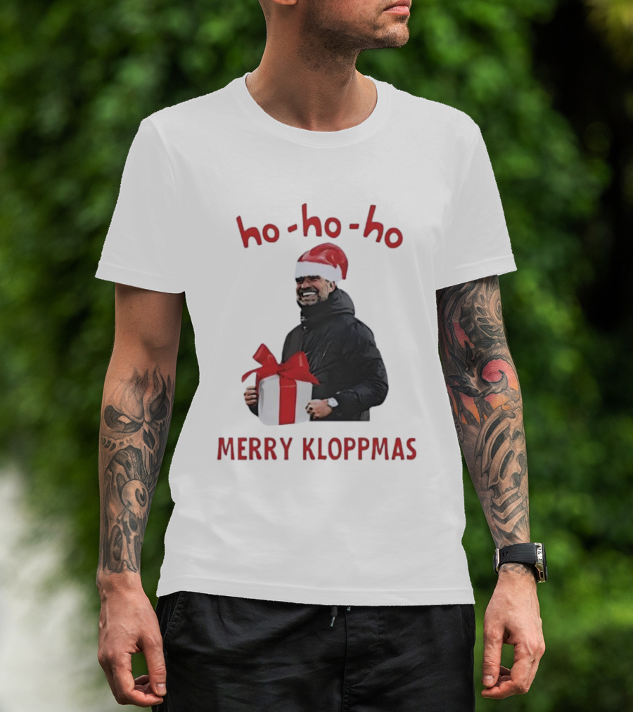 Ho Ho Ho Merry Kloppmas Christmas Funny Santa Hat T-Shirt