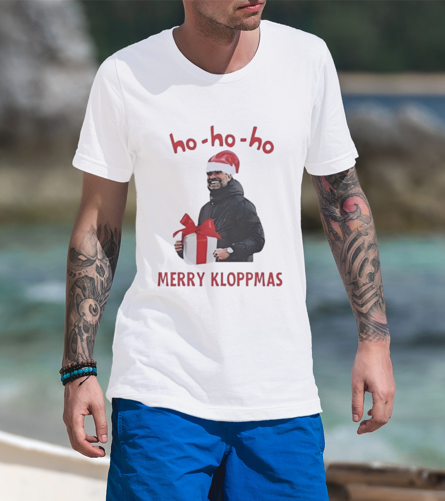 Ho Ho Ho Merry Kloppmas Christmas Funny Santa Hat T-Shirt