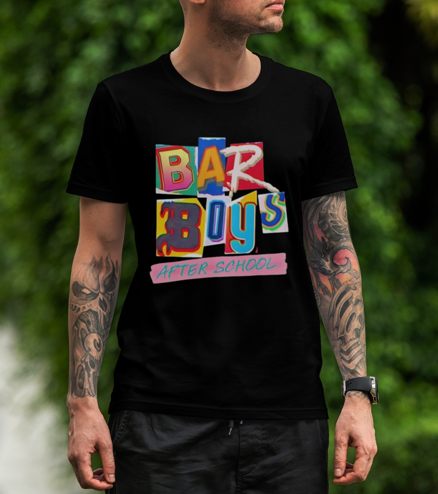 Bar Boys After School Retro Colorful Text Design T-Shirt