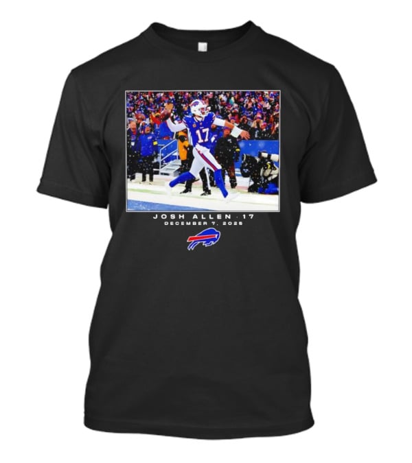 Buffalo Bills Josh Allen 17 NFL December 7 2025 T-Shirt