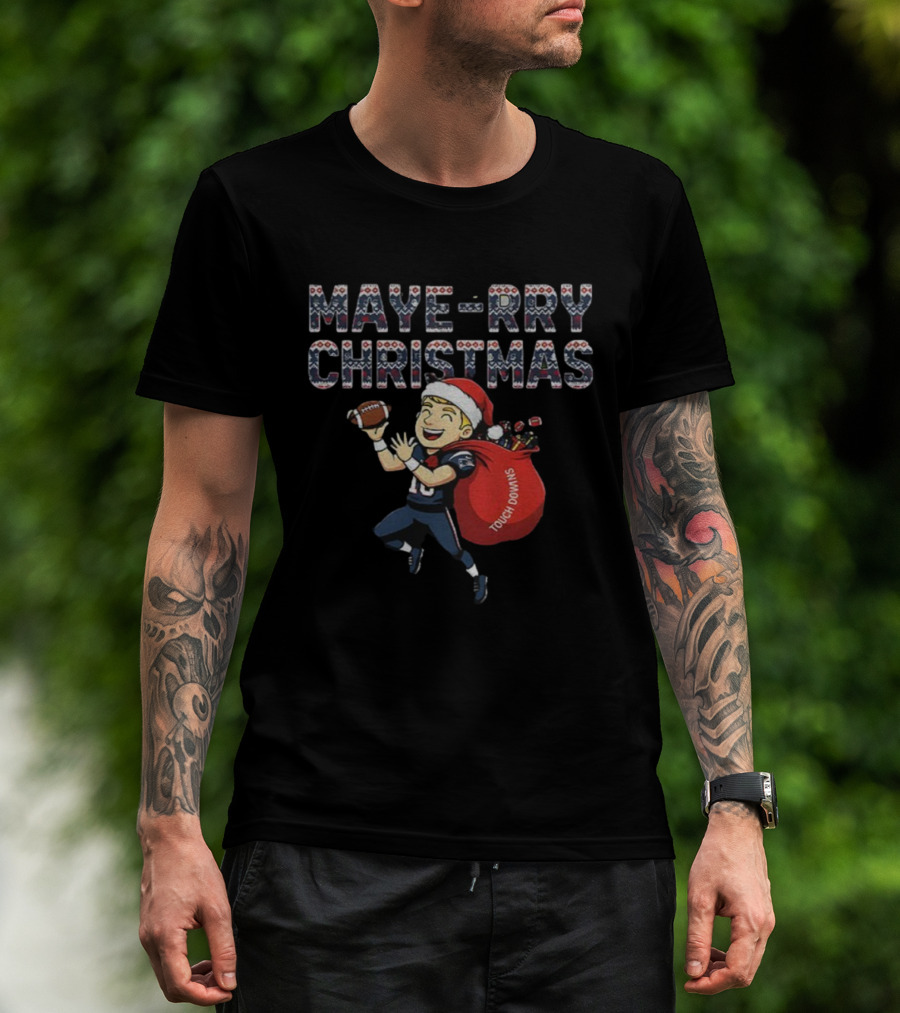 Maye-rry Christmas Touchdowns Patriots Xmas Drake New England T-Shirt